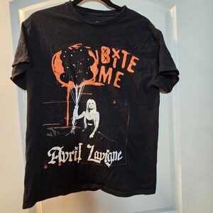Avril Lavigne "Bite Me" Black Tee for Women Authentic Avril Brand- Size Medium
